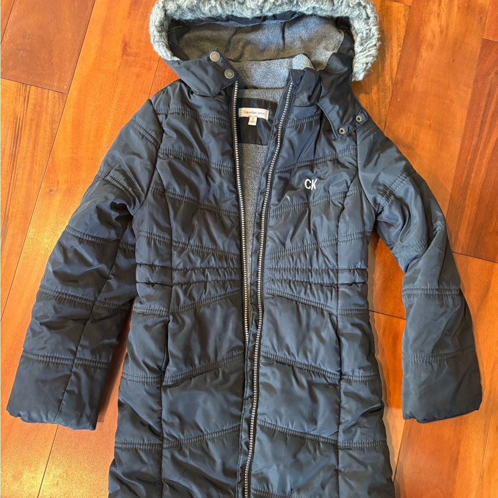 Calvin Klein Jeans Kids' Charcoal Puffer Coat